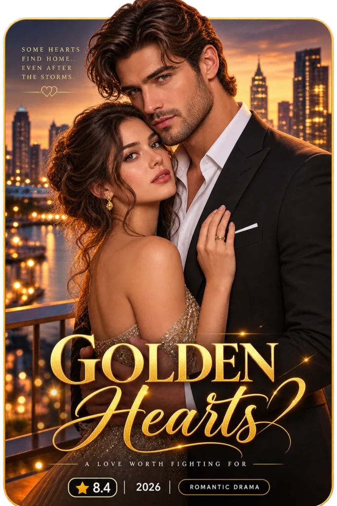 Pôster do drama romântico Golden Hearts com nota 8.4, exemplo de capa exibida na interface do YouCine