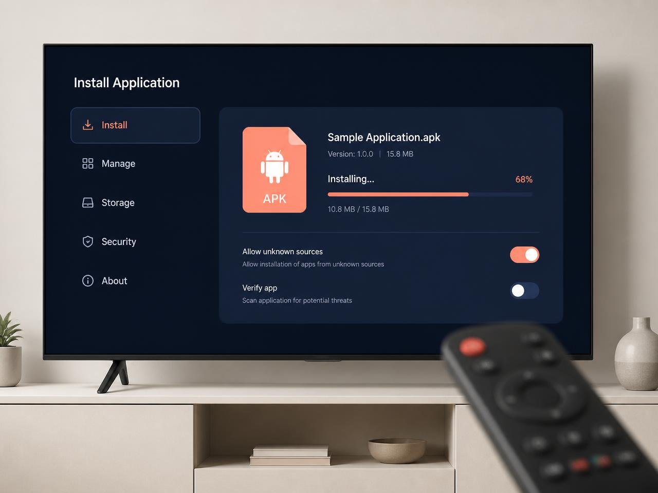 Instalação de aplicativo em Android TV